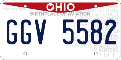 OH license plate GGV5582