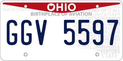 OH license plate GGV5597