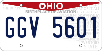 OH license plate GGV5601
