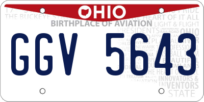 OH license plate GGV5643