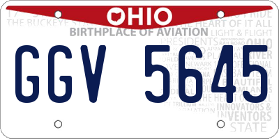 OH license plate GGV5645