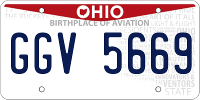 OH license plate GGV5669