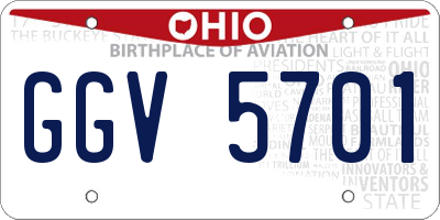 OH license plate GGV5701