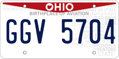 OH license plate GGV5704