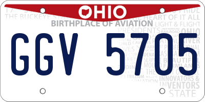 OH license plate GGV5705