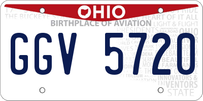 OH license plate GGV5720
