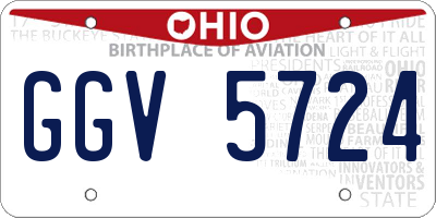 OH license plate GGV5724