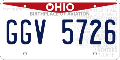 OH license plate GGV5726