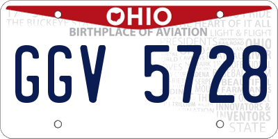 OH license plate GGV5728