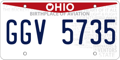 OH license plate GGV5735