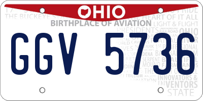 OH license plate GGV5736