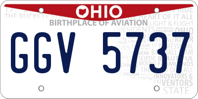 OH license plate GGV5737