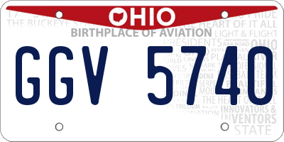 OH license plate GGV5740