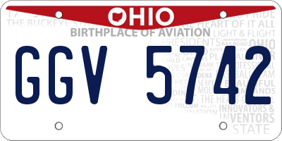OH license plate GGV5742