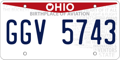 OH license plate GGV5743