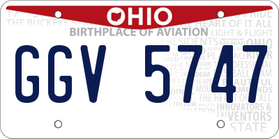 OH license plate GGV5747