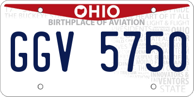 OH license plate GGV5750