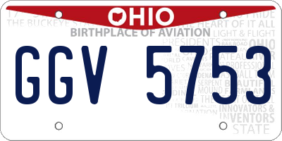 OH license plate GGV5753