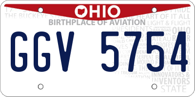 OH license plate GGV5754