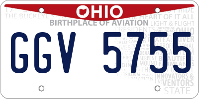 OH license plate GGV5755