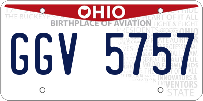 OH license plate GGV5757