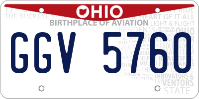 OH license plate GGV5760