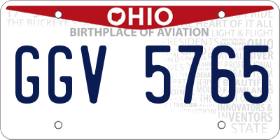 OH license plate GGV5765