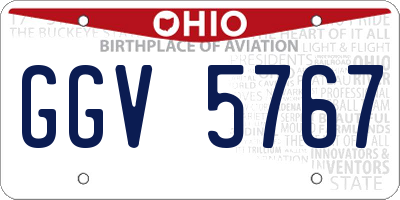 OH license plate GGV5767