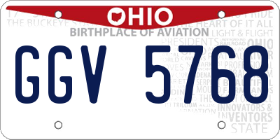 OH license plate GGV5768