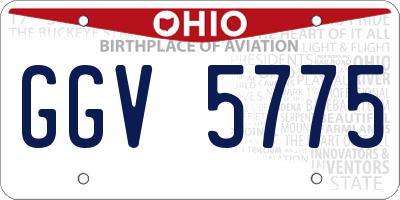 OH license plate GGV5775