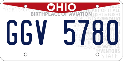 OH license plate GGV5780