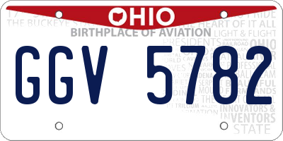 OH license plate GGV5782