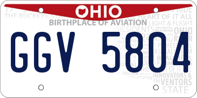 OH license plate GGV5804