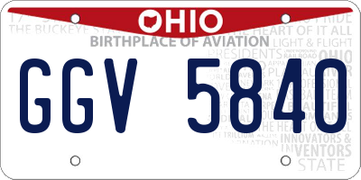 OH license plate GGV5840