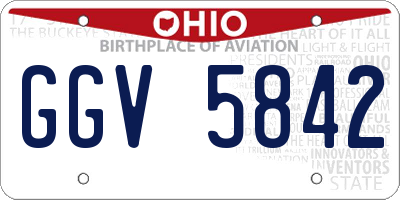 OH license plate GGV5842