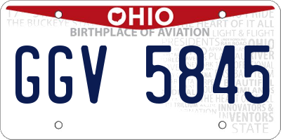 OH license plate GGV5845