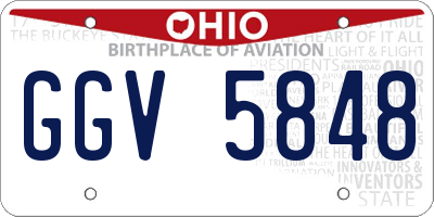 OH license plate GGV5848