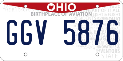 OH license plate GGV5876