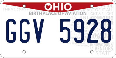 OH license plate GGV5928
