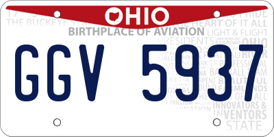 OH license plate GGV5937