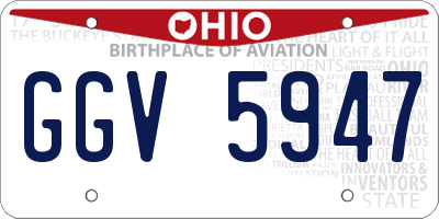 OH license plate GGV5947