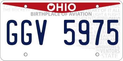 OH license plate GGV5975