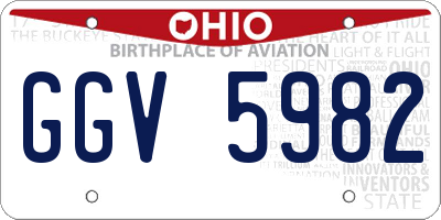 OH license plate GGV5982