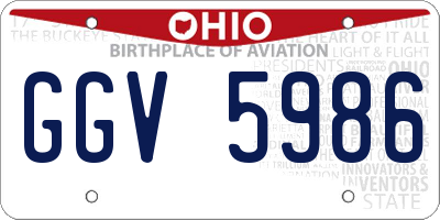 OH license plate GGV5986