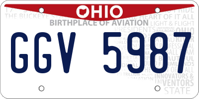 OH license plate GGV5987