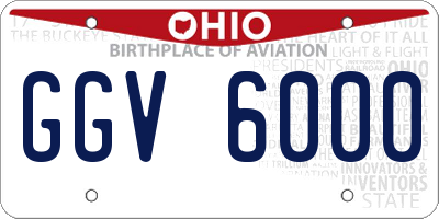 OH license plate GGV6000