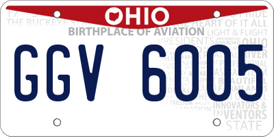 OH license plate GGV6005