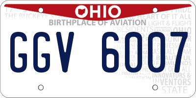 OH license plate GGV6007