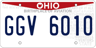 OH license plate GGV6010