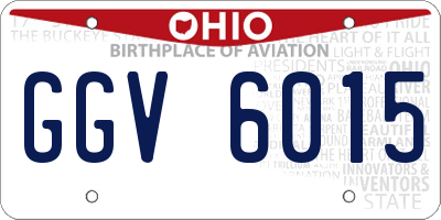 OH license plate GGV6015
